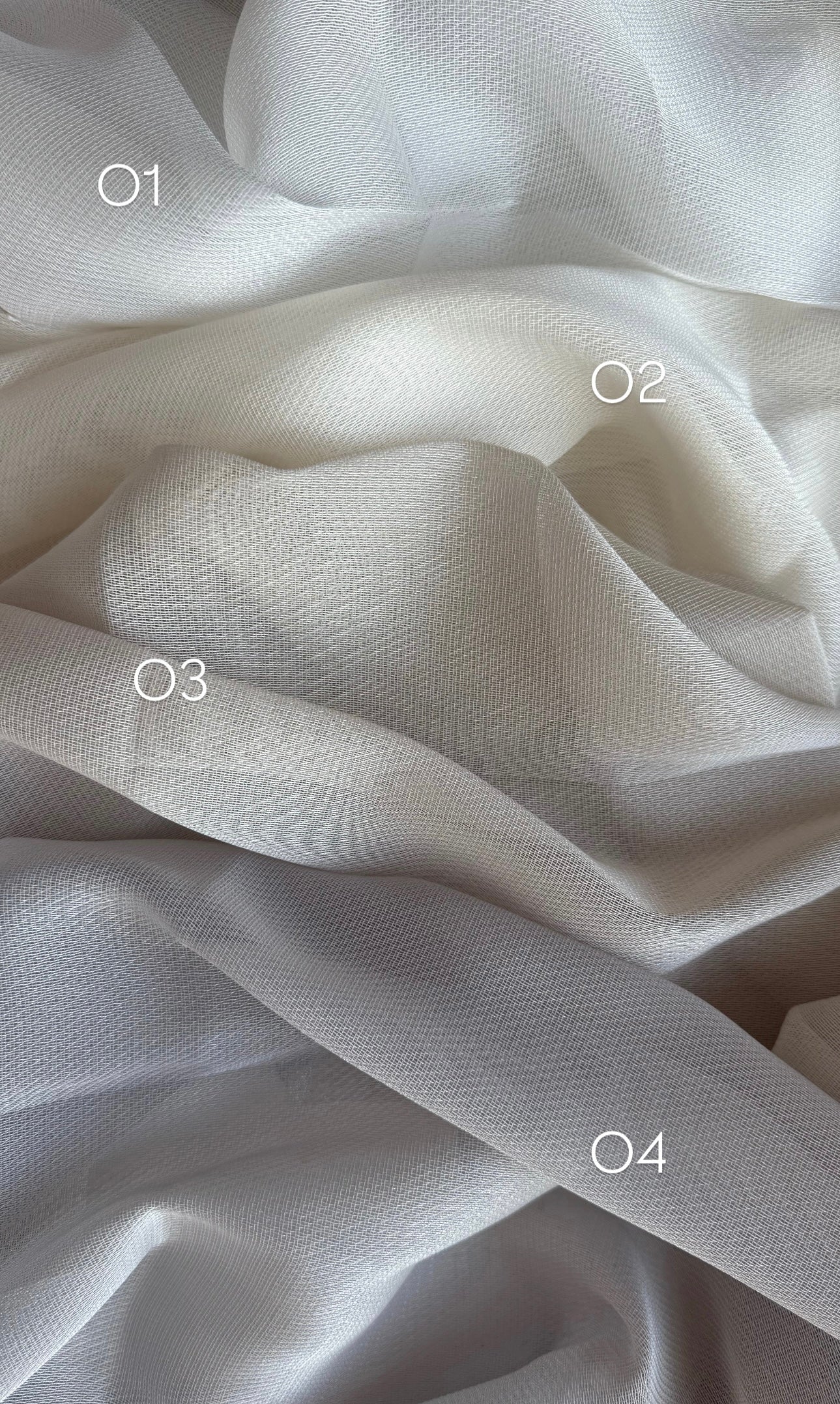 Day curtain AMARA, height 310 cm.